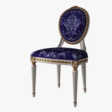 french louis xvi oval dining chair antique carved cgcarvingstudio classic cushion distressed furnishings furniture giltwood gold mahogany model painted silk whitewash 3d print model - Mito3D