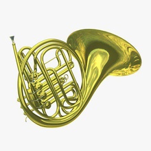 frenchhorn v02 il francese horn musicale strumenti stampabile lowpoly musicali 3d print model - Mito3D