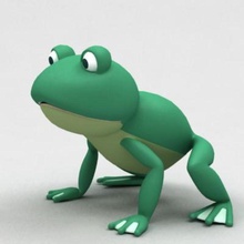 la rana 3ds los anfibios animal de dibujos animados carácter divertido max modelo shakesnake agua 3d print model - Mito3D
