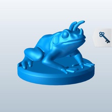 Frosch 3 Hörner v1 drei gehörnte Figur Statuen Büsten bedruckbar ist lowpoly 3d print model - Mito3D
