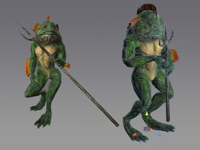 frogman rpg character animal battle boss clan enemy fantasy fighter lizards model nrc pion realtime reptiles tinyutopia unity warrior 3d print model - Mito3D