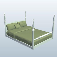 letto full size timo fogli di v1 pieno la dimensione il i bianco mobili stampabile lowpoly 3d print model - Mito3D