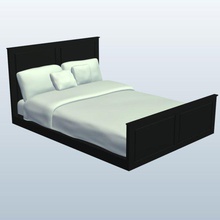 completo matrimoniale lenzuola bianche nero v1 pieno la dimensione letto bianco i fogli mobili stampabile lowpoly 3d print model - Mito3D