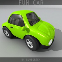 fun-car automobile bluegreen Auto cartoon Kind comic Spaß komisch Spiel Kunststoff spielen toon - Spielzeug Fahrzeug 3d print model - Mito3D