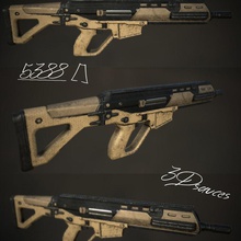 futuro rifle de assalto 3dsauces ar combate fi gratuito arma modelo moderno sci 3d print model - Mito3D