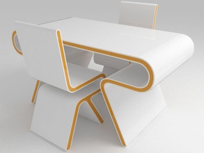 fütüristik mobilya modern masa ve sandalye tasarımı 152marian tasarım mobilyalar model ayarlayın şık tablo ultramodern 3d print model - Mito3D