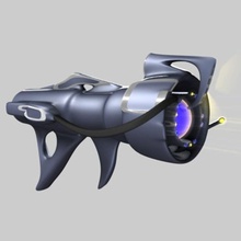 futuristic gun beam fi fiction future laser model particle pdxoracle raygun sci science scifi weapon 3d print model - Mito3D
