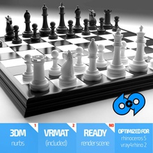 g69 chessboard set 3dm bishop board chess furnishings game govinda69 hires horse king knight model nurbs obj pawn queen rhino rhinocheros rook sport stl wrml 3d print model - Mito3D
