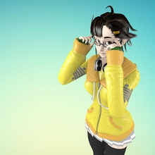 personagem do jogo - otohime o feminino garota vidro cabelo humanos senhora inferior modelo noisychain poli realista a saia cueca interior mulher jovem 3d print model - Mito3D