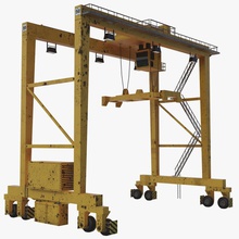 gantry crane rtg low poly assets carrier container cordy embankment equipment game harbour heavy hoist industrial jetty lift loader lower model port ready shipping test tower transport vehicle 3d print model - Mito3D