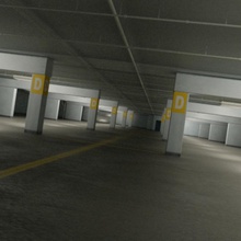 il parcheggio in garage sotterraneo + auto Multimediale 3d architettura grande edificio città scuro hall hangar interni livello modello a più stadi scena struttura la metropolitana veicolo 3d print model - Mito3D