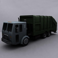 garbage truck 2 auto gioco gameart3d immondizia pesante più in basso poli pronto vero semi tempo camion il veicolo 3d print model - Mito3D