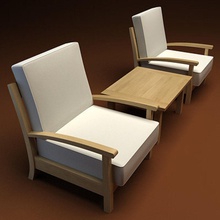 giardino poltrona tavolino la sedia arredamento mobili modello all'aperto piccola tabella legname vizionair legno 3d print model - Mito3D