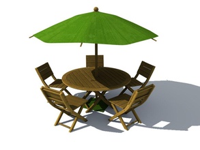 garden furniture chair deck exterior furnishings patio summer table tzrnutt umbrella 3d print model - Mito3D