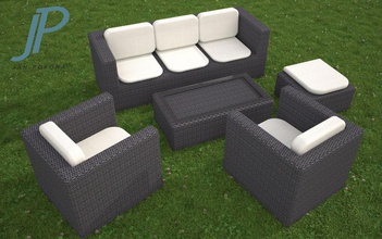 garden furniture cofeetable couch jan lounge outdoor patio pokora rattand sofa wicker 3d print model - Mito3D