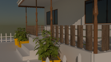 garden scene house architecture 3d print model - Mito3D