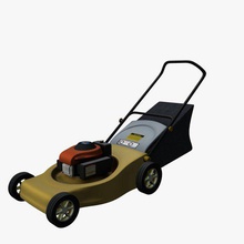 gas angetriebene Rasenmäher-v2 angetrieben wird Rasen Mähwerk im freien bedruckbar ist lowpoly 3d print model - Mito3D