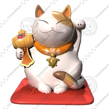 gato animal cat dhhh interior el japonés vivir maneki manekineko modelo neko de la sala estatua juguete 3d print model - Mito3D