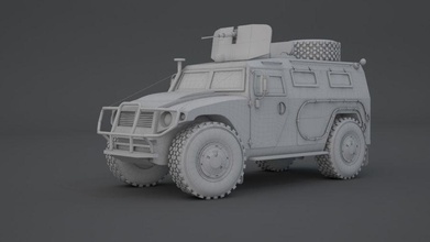 gaz tiger jeep military model roomiur vehicle 3d print model - Mito3D