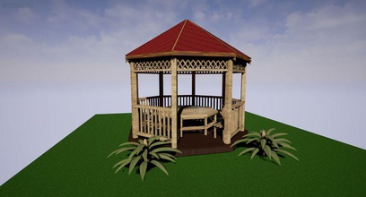 Pavillon Gartenhaus 3d Architektur Dekoration Garten ein Haus max Modell musabfatihkaya outdoor die pergola Struktur 3d print model - Mito3D