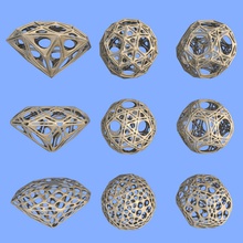 forme géométrique mht-05 05 abstraite de l'architecture complexe cube la fiction l'ameublement géométriques géométrie hexagone mathématiques mehtikruton mht modèle science scifi en sphères symbole voronoi fil 3d print model - Mito3D