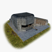 german bunker 40 75mm architecture base battle building combat defense fortification game gun hideout historic iliev lower military model nazi pak peter poly ready structure war weapon ww 3d print model - Mito3D