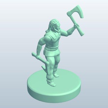 germanic barbarian hatchet v1 people printable lowpoly 3d print model - Mito3D