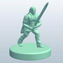 germanic barbarianlongsword v1 barbarian long sword people printable lowpoly 3d print model - Mito3D