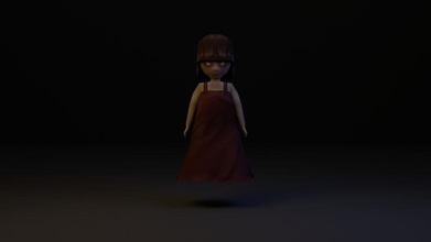 fantasma da menina activos o personagem chibi assustador bonito jogo garota lekso inferior lowpoly modelo poli unidade 3d print model - Mito3D