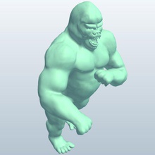 gigante arrabbiato gorilla v1 alpha animali stampabile lowpoly 3d print model - Mito3D