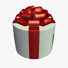 gift box v1 round containers printable lowpoly 3d print model - Mito3D