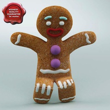 gingerbread man hileli 3d molier Görünümüdür animasyonlu ekmek şeker karakter Noel kurabiye gıda zencefil zencefilli gingy tatil temalı insan adam max model rig V-ray'in kış xmas 3d print model - Mito3D