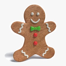 gingerbread man abramsdesign baked bread christmas cookie cracker food ginger good holiday model snowman winter xmas 3d print model - Mito3D