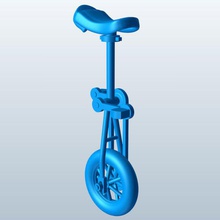 zürafa bisiklet v1 tek tekerlekli ulaşım yazdırılabilir lowpoly 3d print model - Mito3D