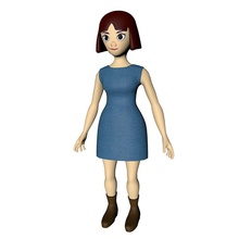 kız çizgi film karakteri anime çocuk caginda karakter üniversite kadın oyun insan insanımsı kagan Bayan daha düşük adam mascotte model insanlar poly rig okul öğrenci genç 3d print model - Mito3D