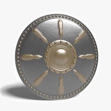 gladiator shield abramsdesign ancient armor battle detail dirty fighting gladius knight medieval metal model old realistic roman rome texture warrior weapon 3d print model - Mito3D