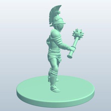 gladiator warriorspiked mace v1 warrior spiked people printable lowpoly 3d print model - Mito3D