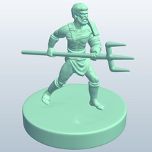 gladiator warriortrident v1 warrior trident people printable lowpoly 3d print model - Mito3D