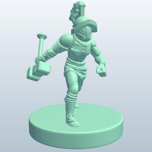 gladiator warriorwar hammer v1 warrior war people printable lowpoly 3d print model - Mito3D