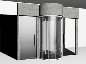 cam dairesel kapı 2 yan mimarlık cicular elemanları krunnal kaplama 3d print model - Mito3D