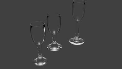 tasse en verre de la coupe transparent l'élément accessoires jeu 3d print model - Mito3D