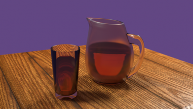 glass jug tea drinks item props 3d print model - Mito3D