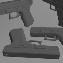 glock pistol dennisglowacki fire gun lower model poly polygon shot weapon 3d print model - Mito3D