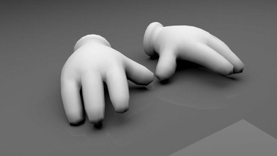 glove hands animated animation bone cartoon character comic finger fist gestures gloves guys hand human maddy467 male man map mickey model ok rig styled vertex 3d print model - Mito3D