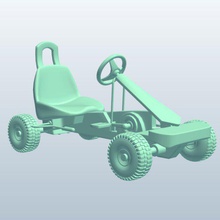go-kart-v1 pedal kart Fahrzeuge gehen bedruckbar ist lowpoly 3d print model - Mito3D