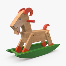 cabra de juguete 3d animal dibujos animados niño dgstep fbx la diversión juego maya modelo obj los pedales jugar realista montar a caballo vray madera 3d print model - Mito3D