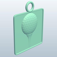 bola de golfe tee v1 chave fob itens printable lowpoly 3d print model - Mito3D