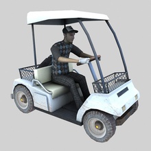 voiturette de golf bloo3d buggy voiture panier caractère club golfcart golfeur les gars l'homme bas sexe masculin modèle poly ray sport v véhicule 3d print model - Mito3D