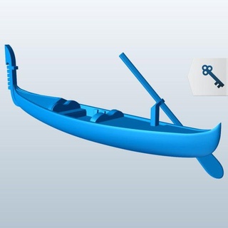 gondola boat v2 ships seacraft printable lowpoly 3d print model - Mito3D
