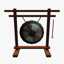 gong v01 musical instruments printable lowpoly 3d print model - Mito3D
